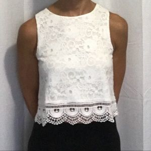 White Crochet Crop Top NWOT